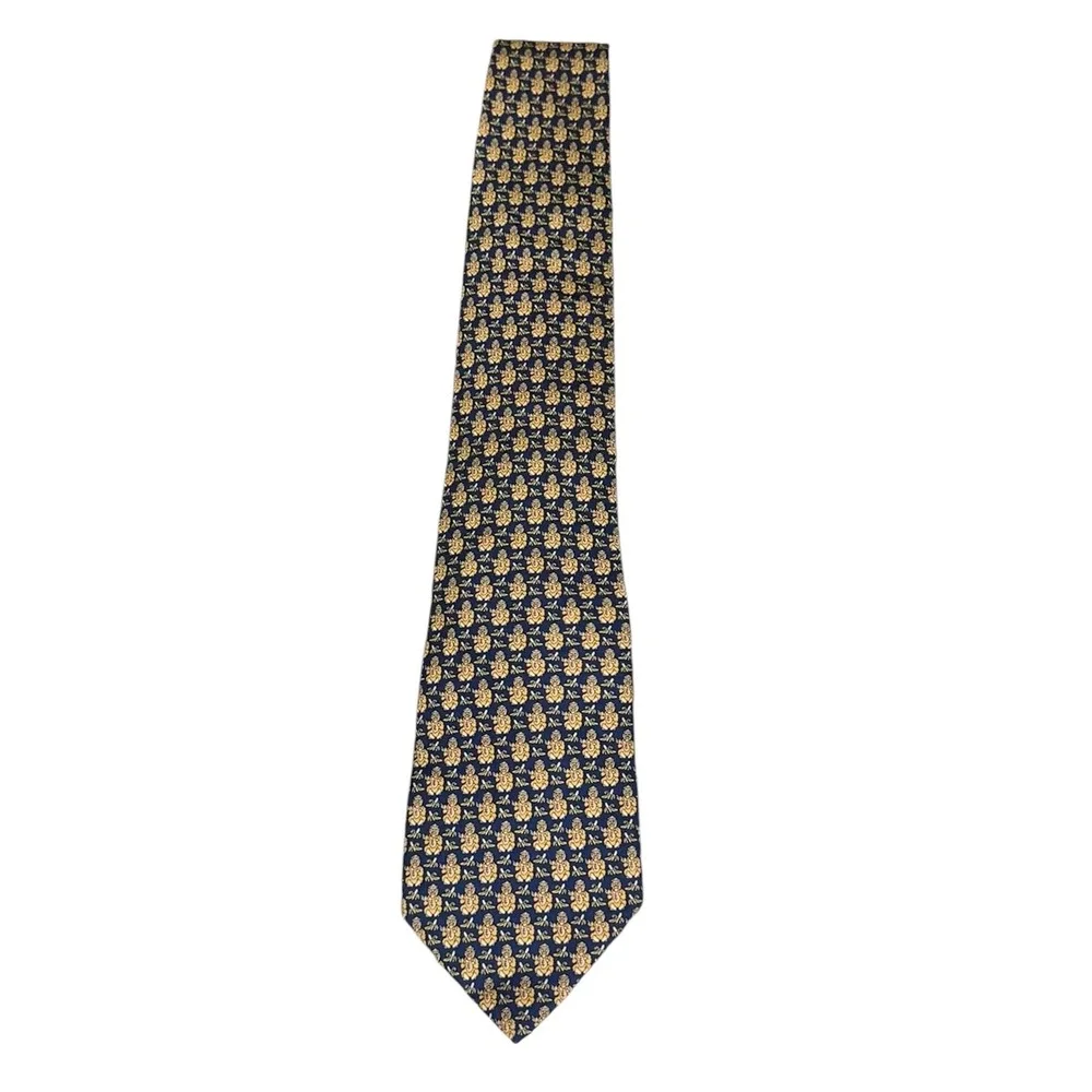 Vineyard Vines Custom Collection AXA Equitable Gorilla Banana Silk Tie Navy